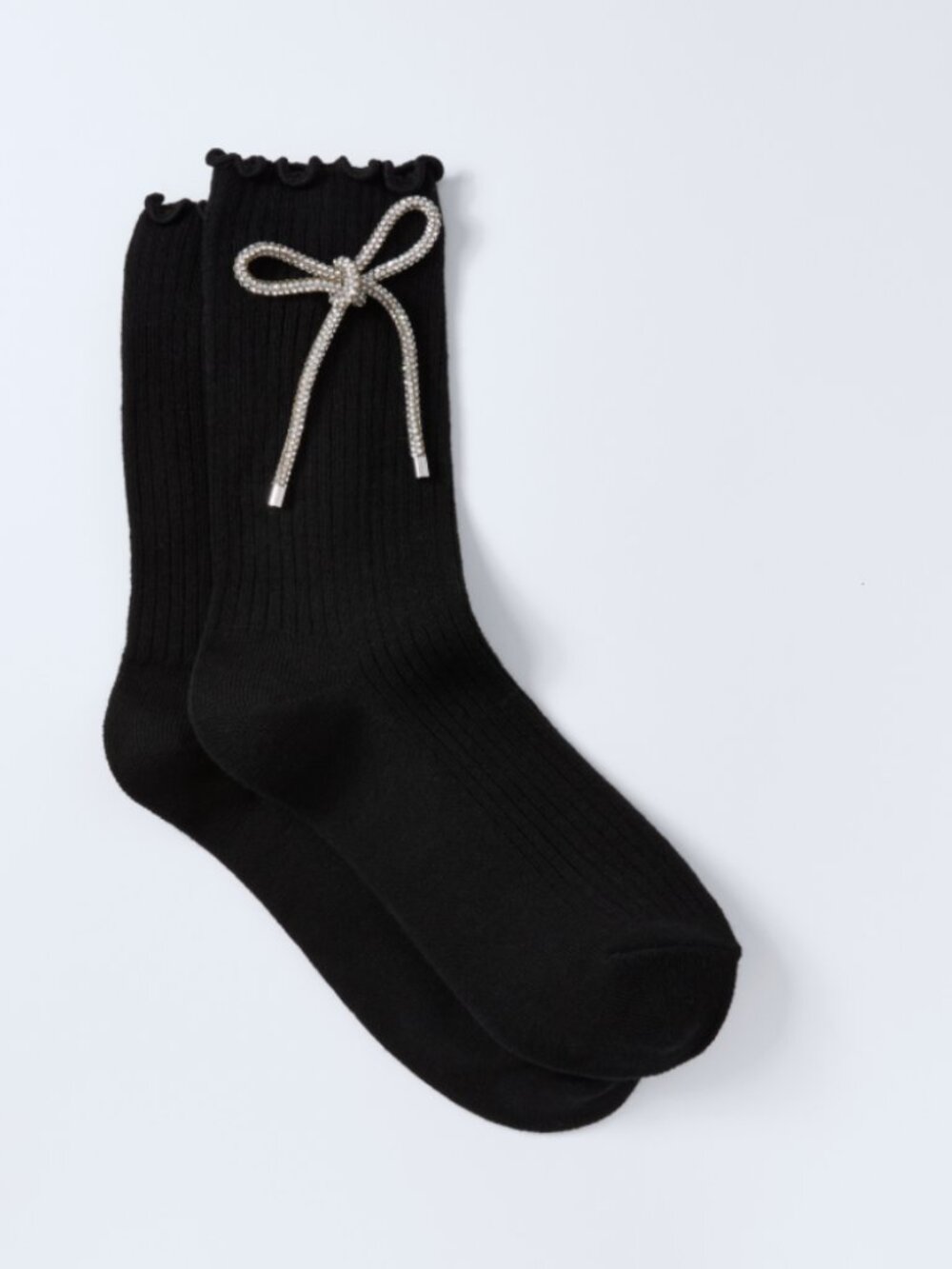 Ann Taylor Bow Crew socks in black - 1 pair